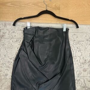 Zara Black Faux Leather Skirt size XS